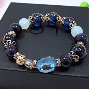 Royal Blue and Gold Bracelet